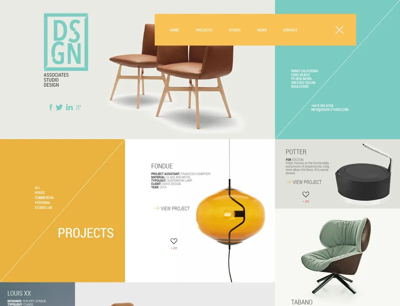 Landing page: an interior design studio
